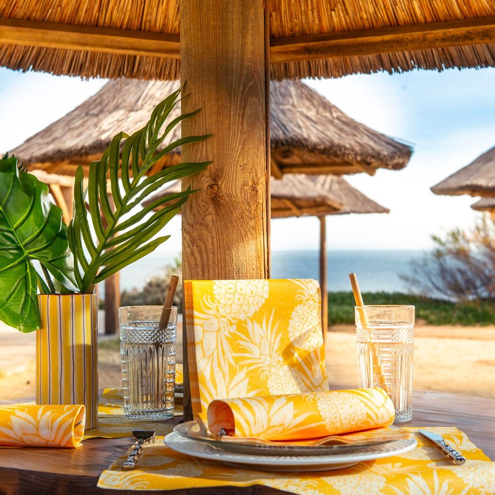 Serviettes - Ananas Jaune - FRANÇOISE PAVIOT