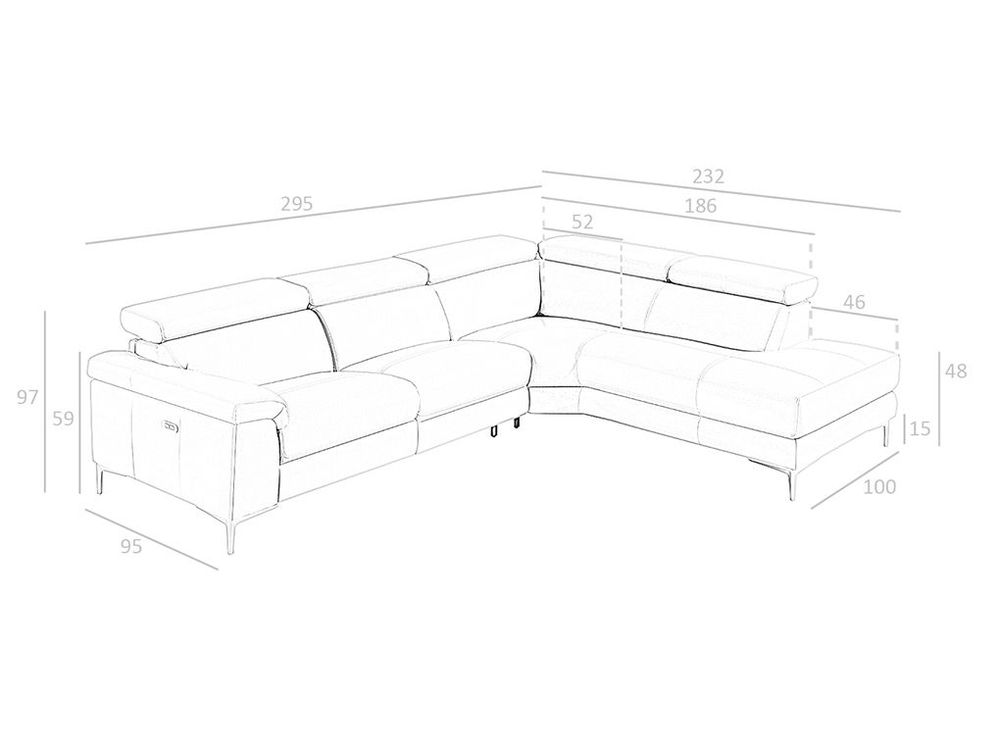 Sofas - Corner sofa upholstered in grey leather leather - ANGEL CERDÁ
