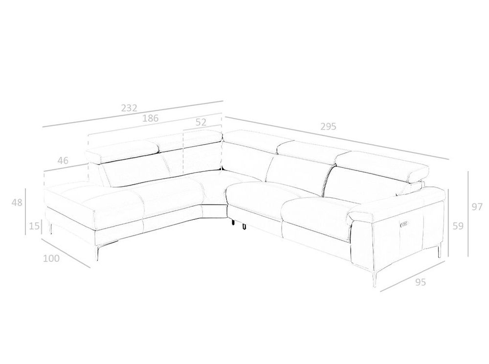 Sofas - Corner sofa upholstered in grey leather leather - ANGEL CERDÁ