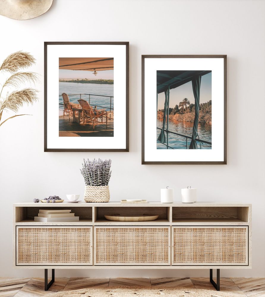 Art photos - Wall decor. Tea Time on the Nile & Nile Palms. - ABLO BLOMMAERT