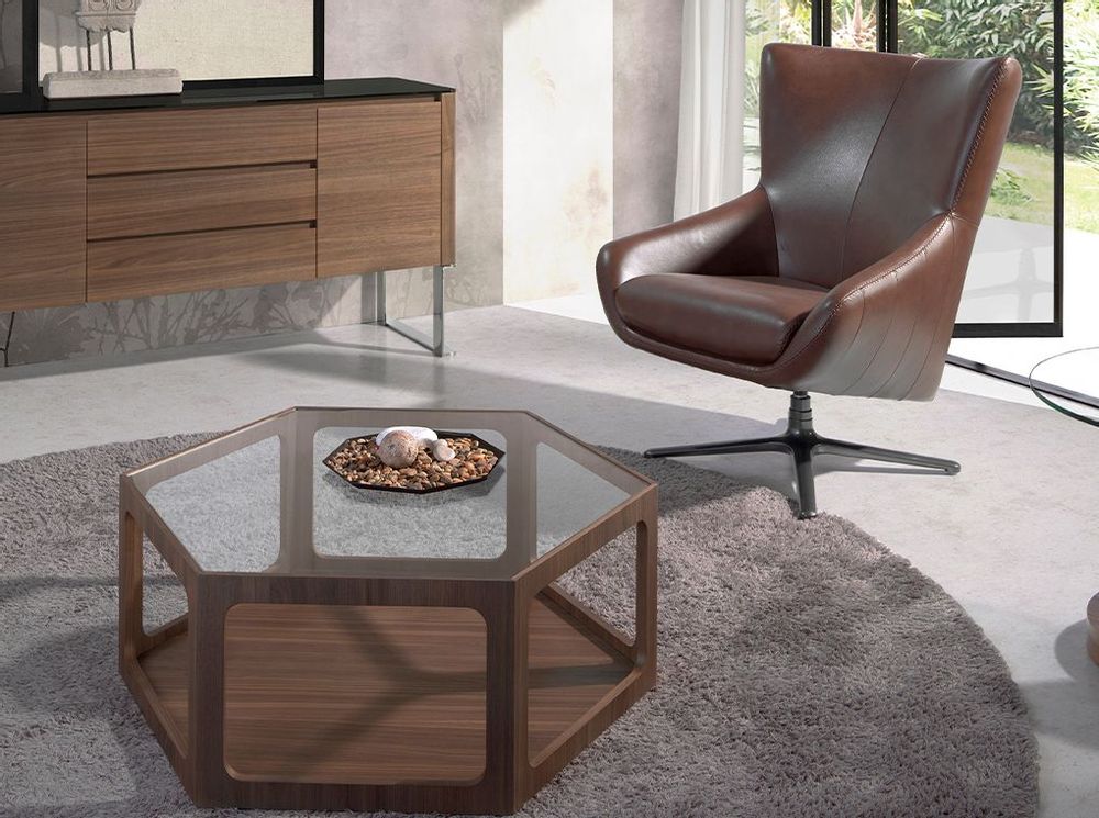 Armchairs - Leather swivel armchair with removable cushion - ANGEL CERDÁ