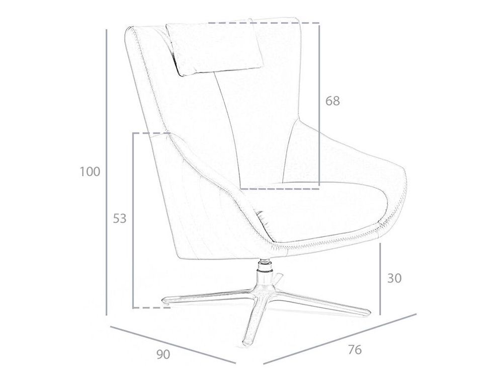 Armchairs - Leather swivel armchair with removable cushion - ANGEL CERDÁ