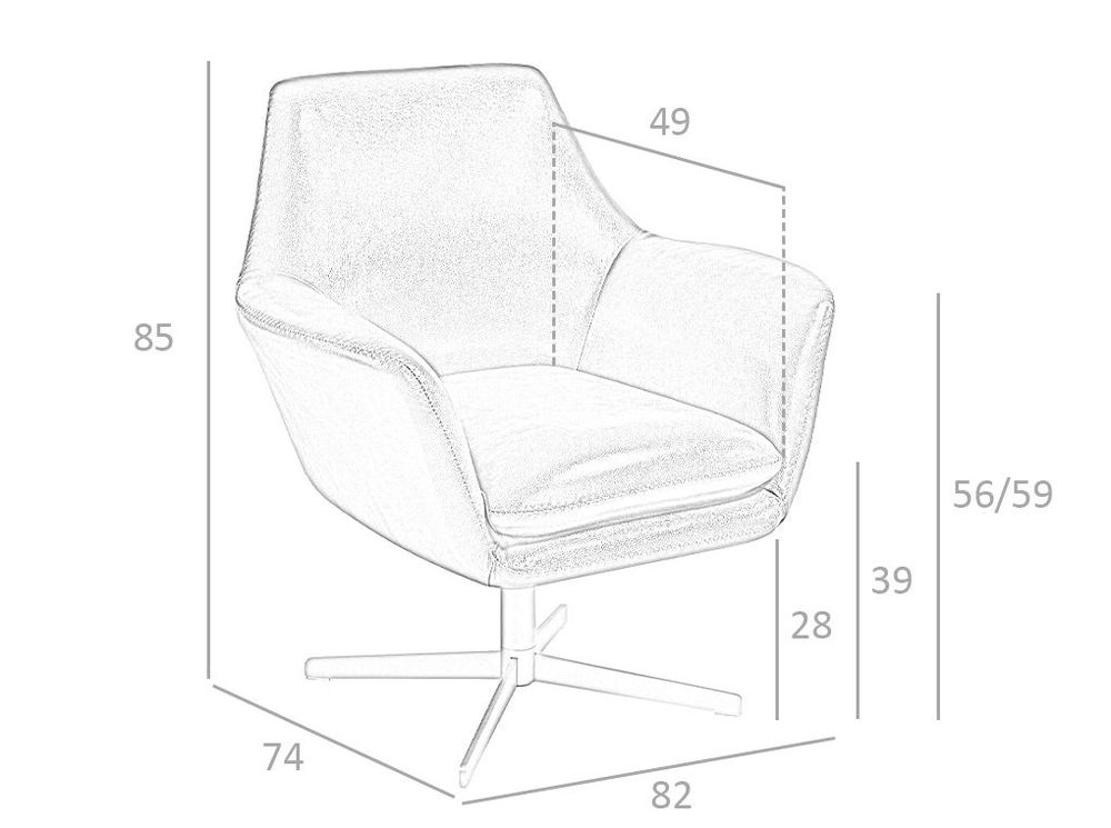 Fauteuils - Fauteuil pivotant tapissé de cuir - ANGEL CERDÁ