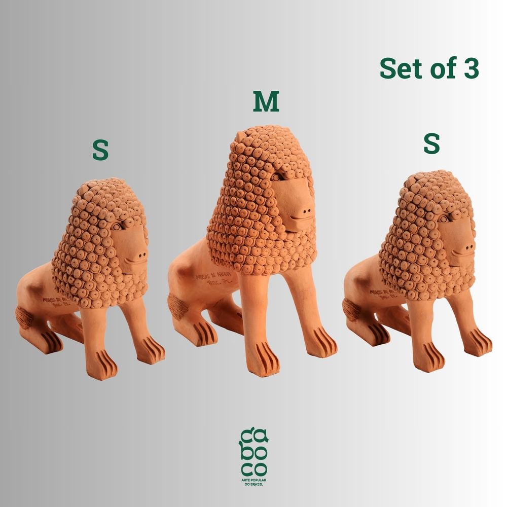 Céramique - Lion frisé en céramique - CABOCO
