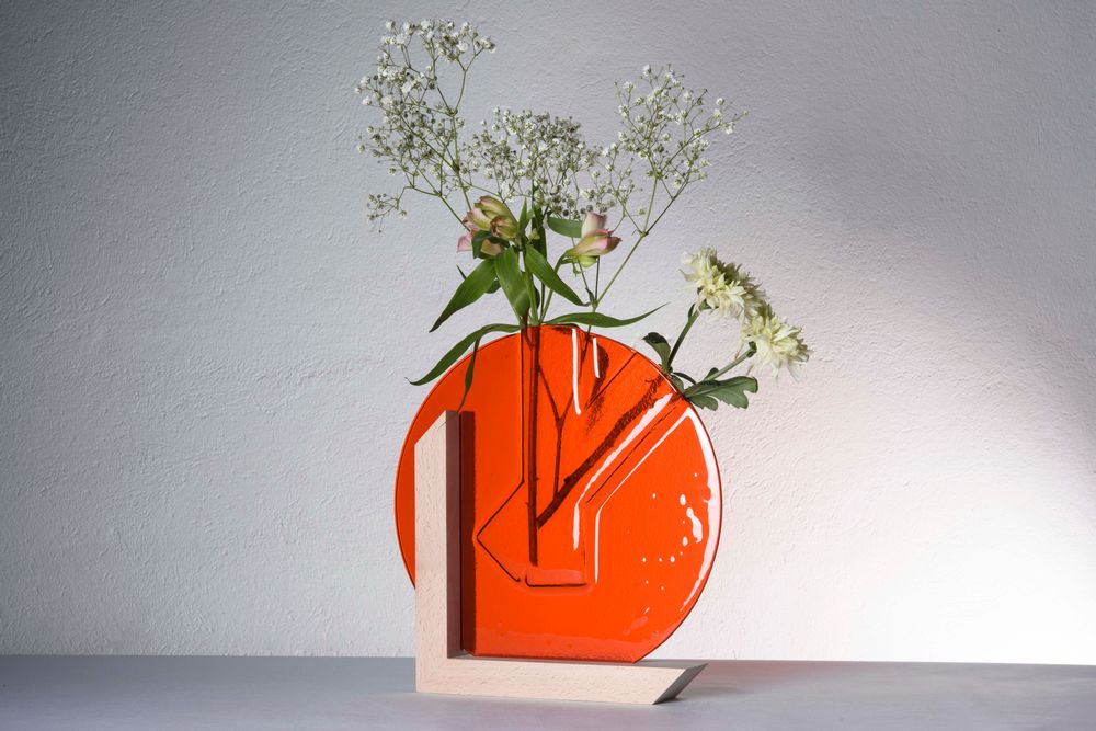 Art glass - Vase. BAY OF FIRE. MR. Collection Time - AURORE BOUTER GLASS ART