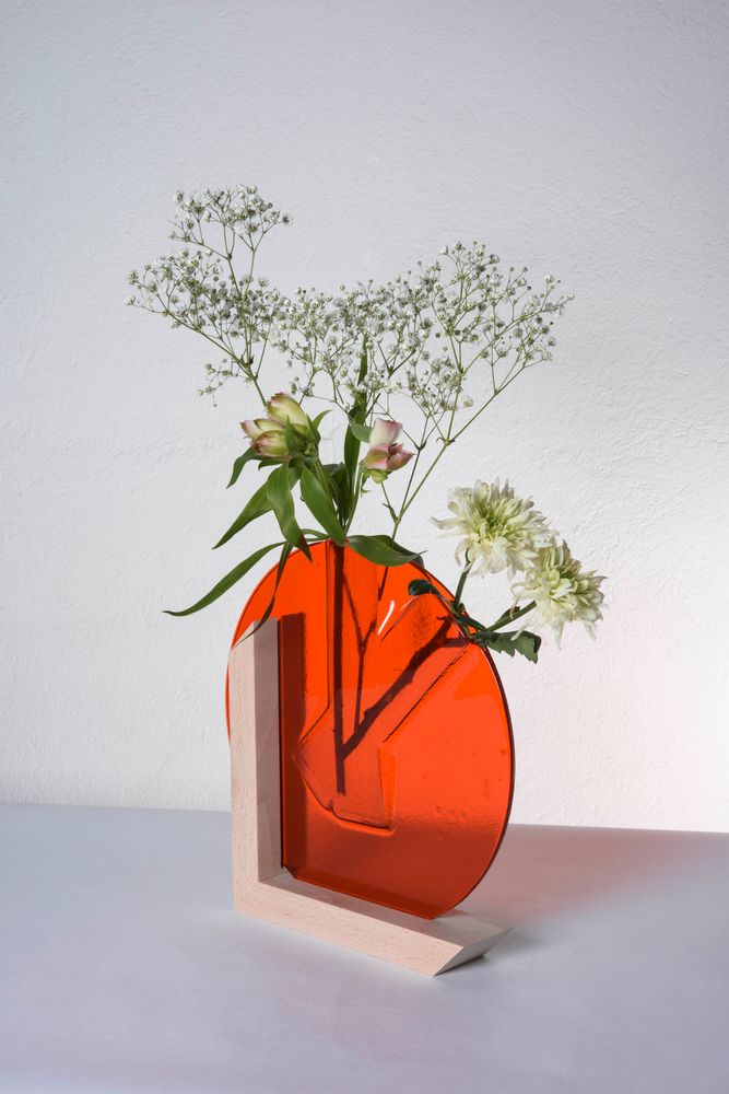 Art glass - Vase. BAY OF FIRE. MR. Collection Time - AURORE BOUTER GLASS ART