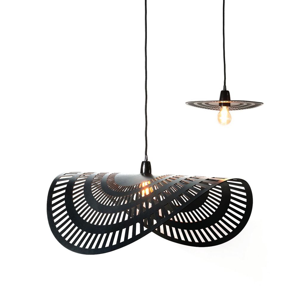 Objets design - SUSPENSION JONGA - CUIR WHISKY ou NOIR - grand format - LULE STUDIO