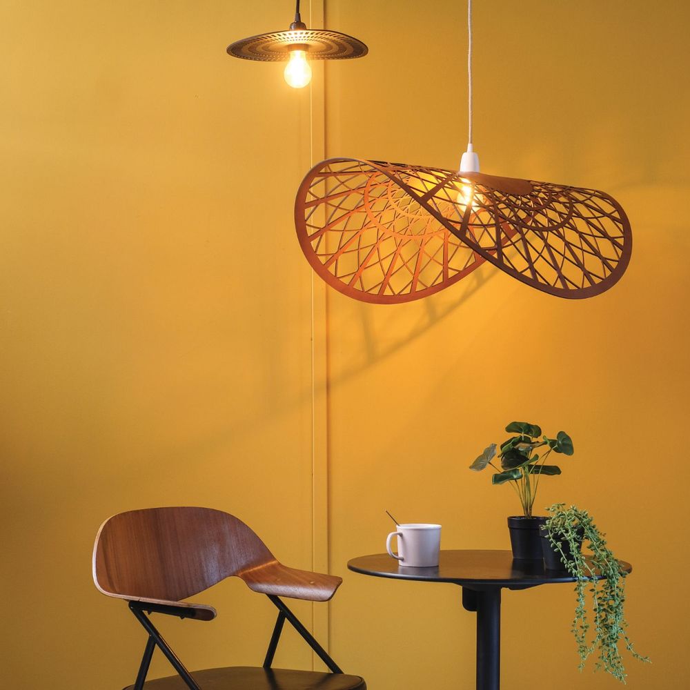 Objets design - SUSPENSION JONGA - CUIR WHISKY ou NOIR - grand format - LULE STUDIO