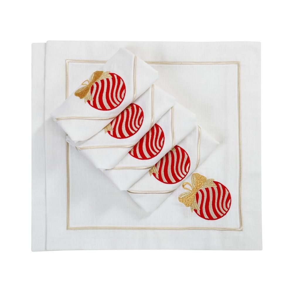Table linen - Jingle Bells & Christmas Bauble Panama Collection - ROSEBERRY HOME
