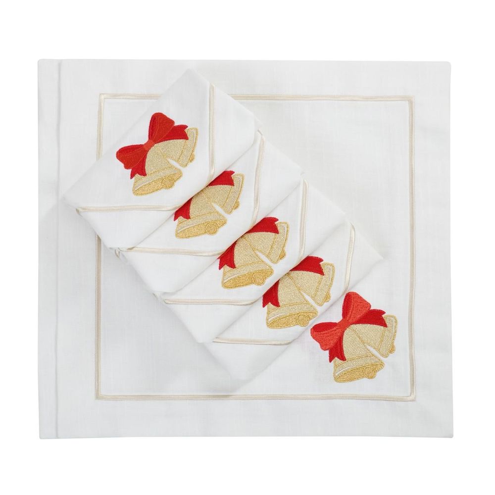 Table linen - Jingle Bells & Christmas Bauble Panama Collection - ROSEBERRY HOME
