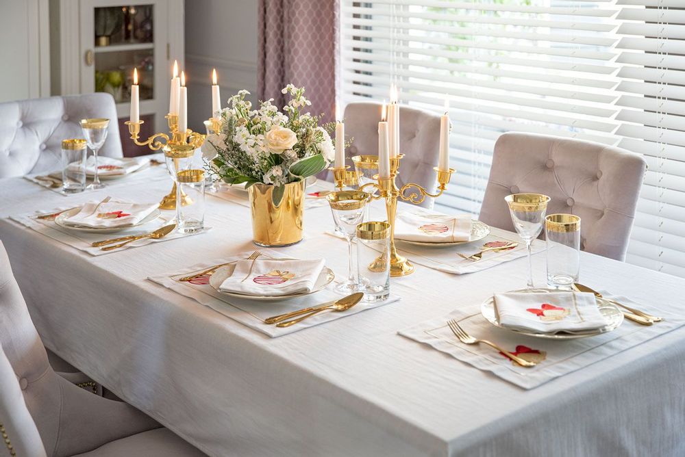 Table linen - Jingle Bells & Christmas Bauble Panama Collection - ROSEBERRY HOME