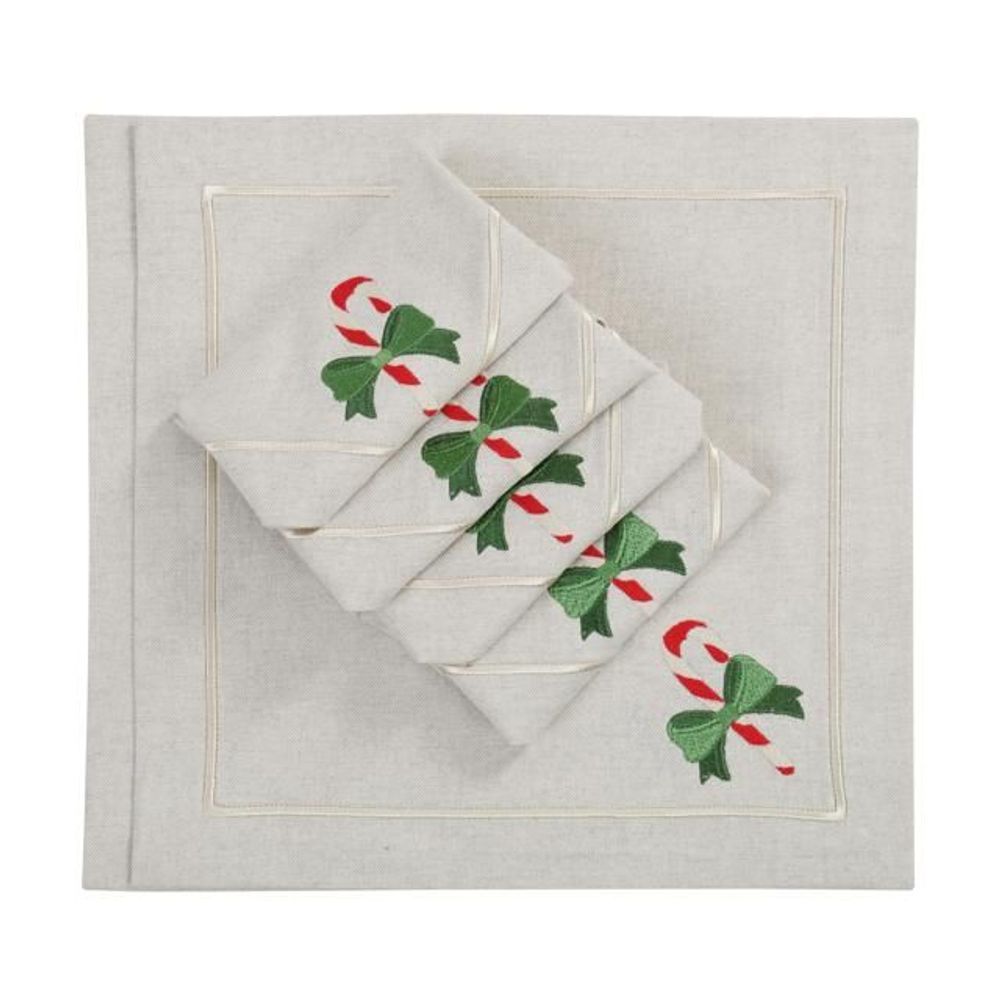 Table linen - Candy Cane & Mistletoe Mirha Collection - ROSEBERRY HOME
