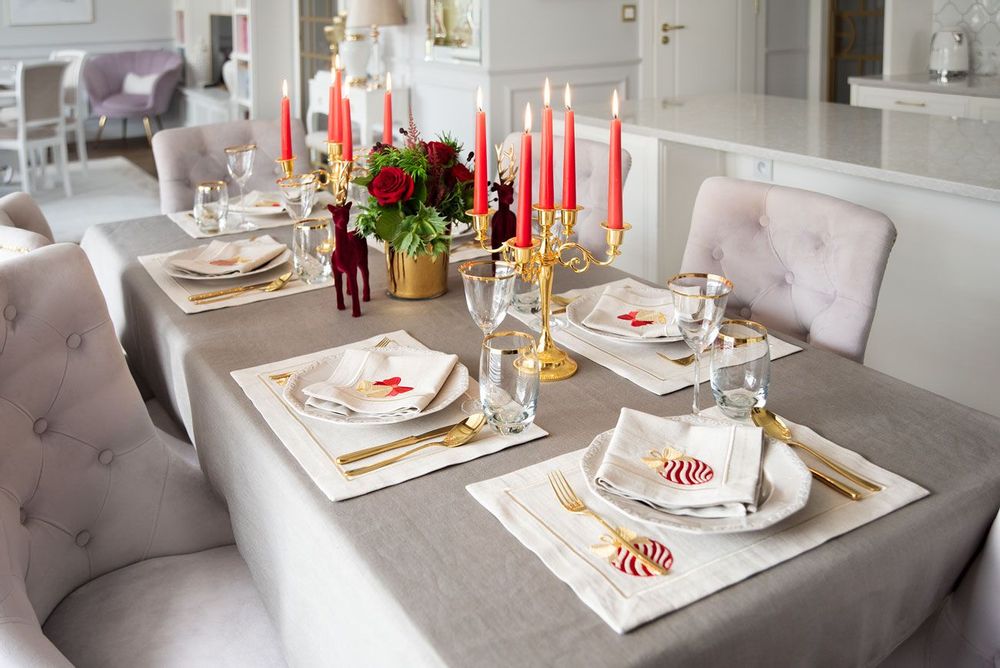 Linge de table textile - Jingle Bells and Christmas Bauble Mirha and Royal Fango Collection - ROSEBERRY HOME