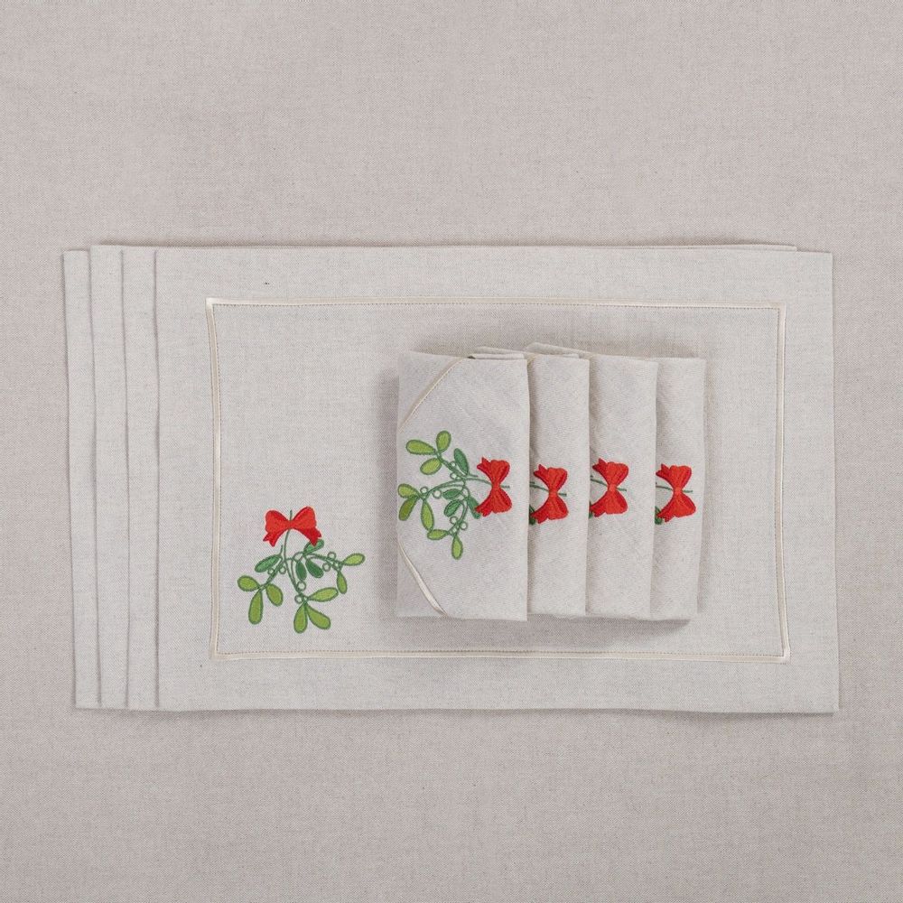Table linen - Candy Cane & Mistletoe Mirha and Royal Green Collection - ROSEBERRY HOME