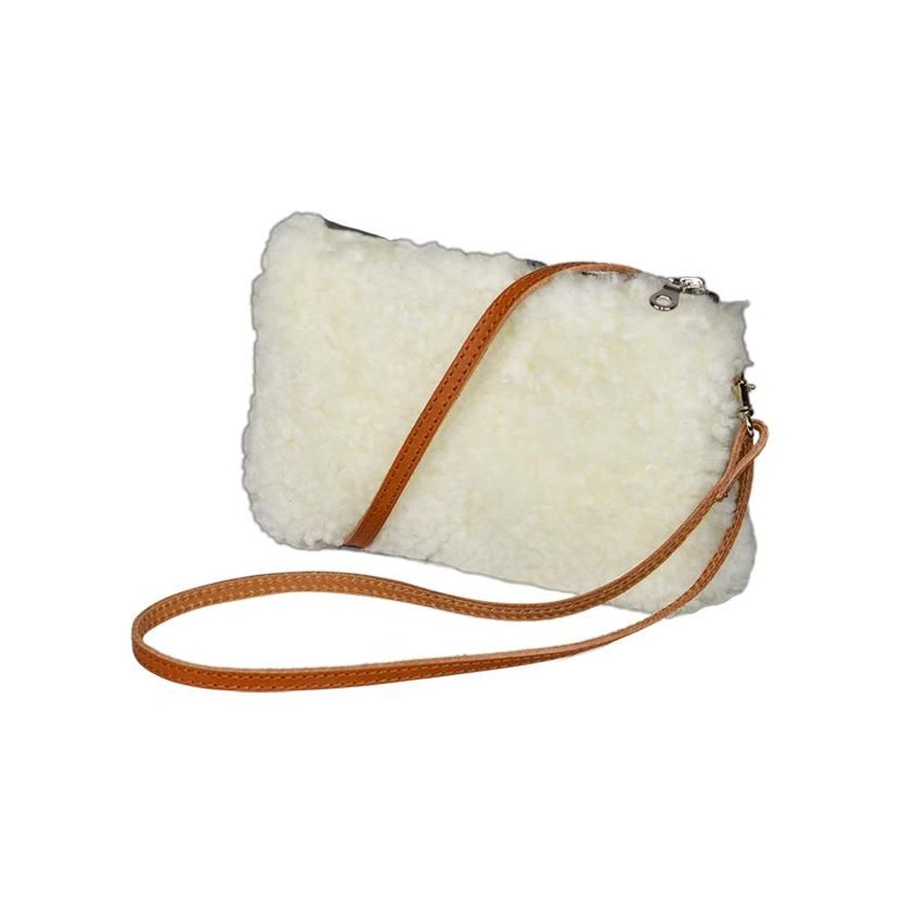 Petite maroquinerie - Pochette bandoulière ou avec anse en cuir ou feutre de laine - L'ATELIER DES TANNERIES