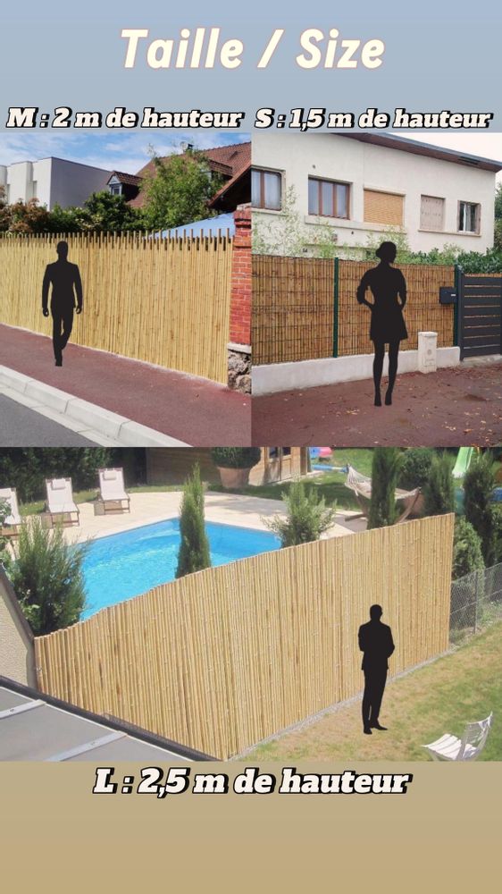 Outdoor decorative accessories - Solid bamboo fence, concealing privacy screen from the Zen range - Ref - BAMBOULAND