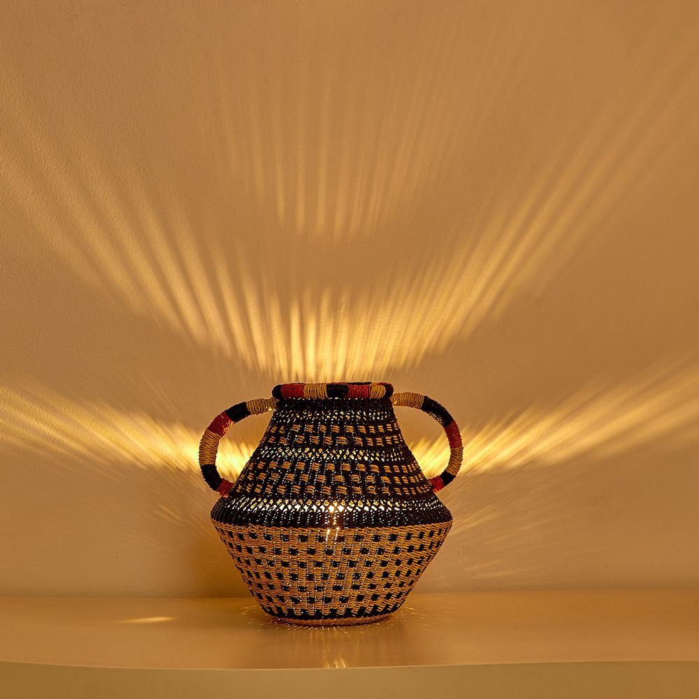 Objets de décoration - Pot tissé à la main à pois - GOLDEN EDITIONS