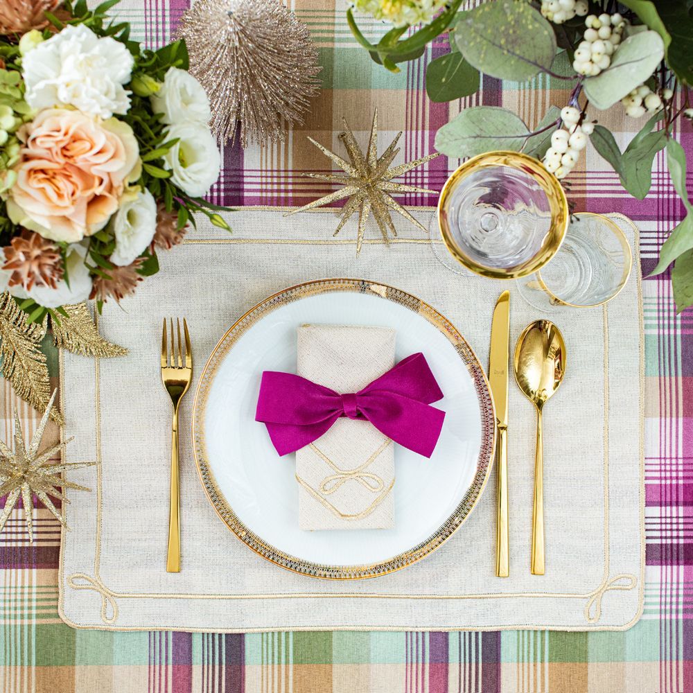 Table linen - Table linen - Velvet Napkins Bows (set of 6 pieces) - ROSEBERRY HOME