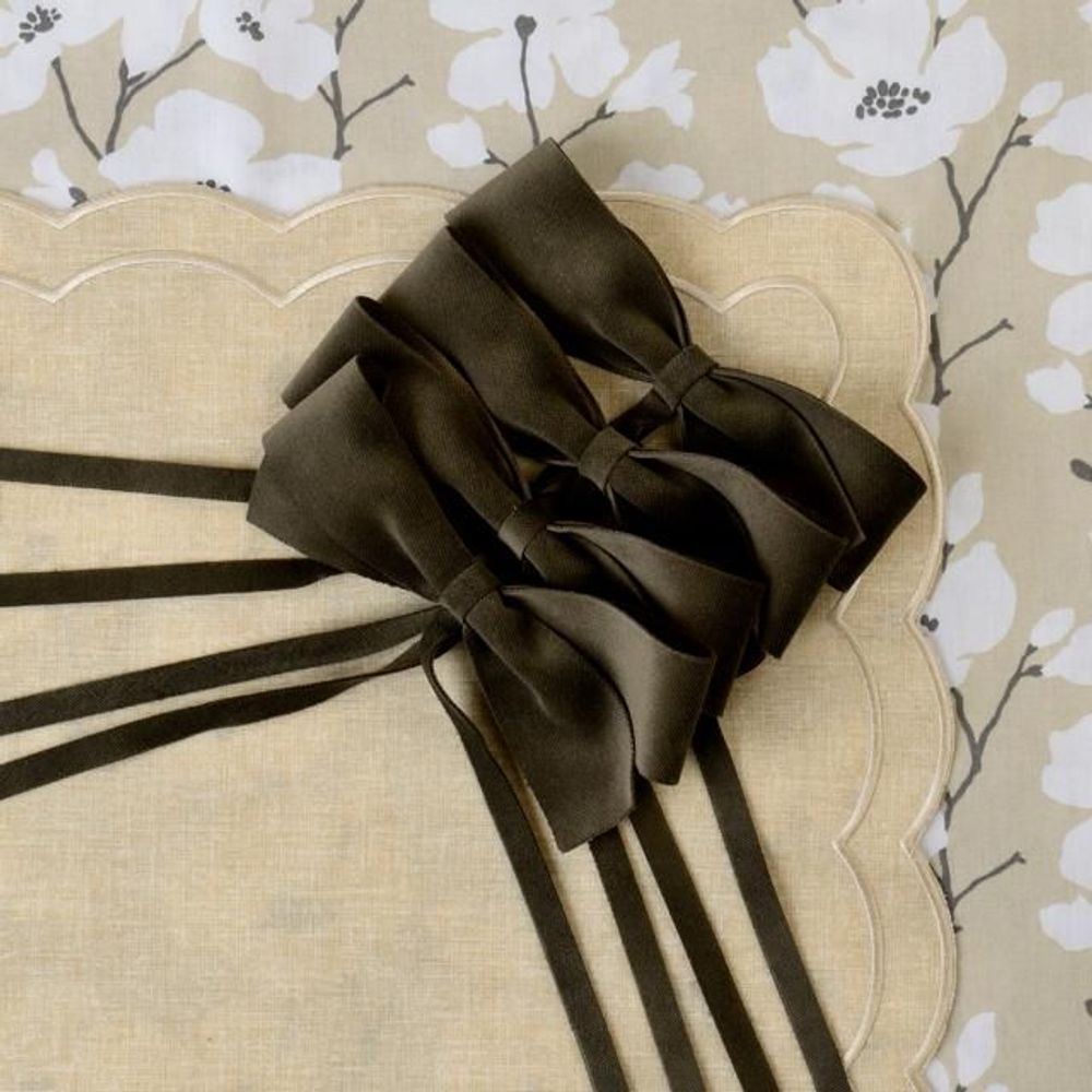 Table linen - Table linen - Velvet Napkins Bows (set of 6 pieces) - ROSEBERRY HOME
