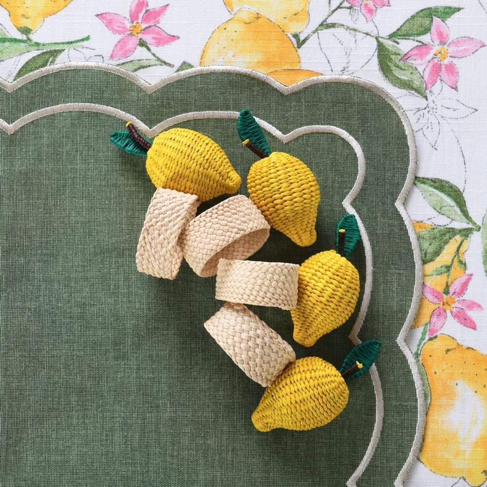 Napkins - Table decoration - Raffia Napkin Rings (set of 6 pieces) - ROSEBERRY HOME