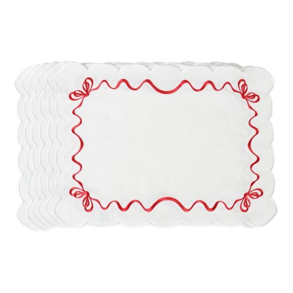 Décorations pour tables de Noël - Sets de table - Christmas Bows Placemats (lot de 6 pièces) - ROSEBERRY HOME