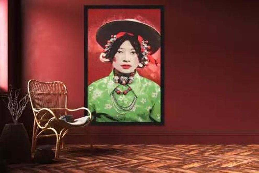 Autres décorations murales - Tibetan Woman and Girl - Gobelin - MONDILAB