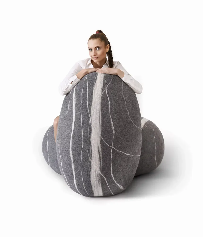 Design objects - Ottoman pouf wool furniture "BONGO" - KATSU STONES
