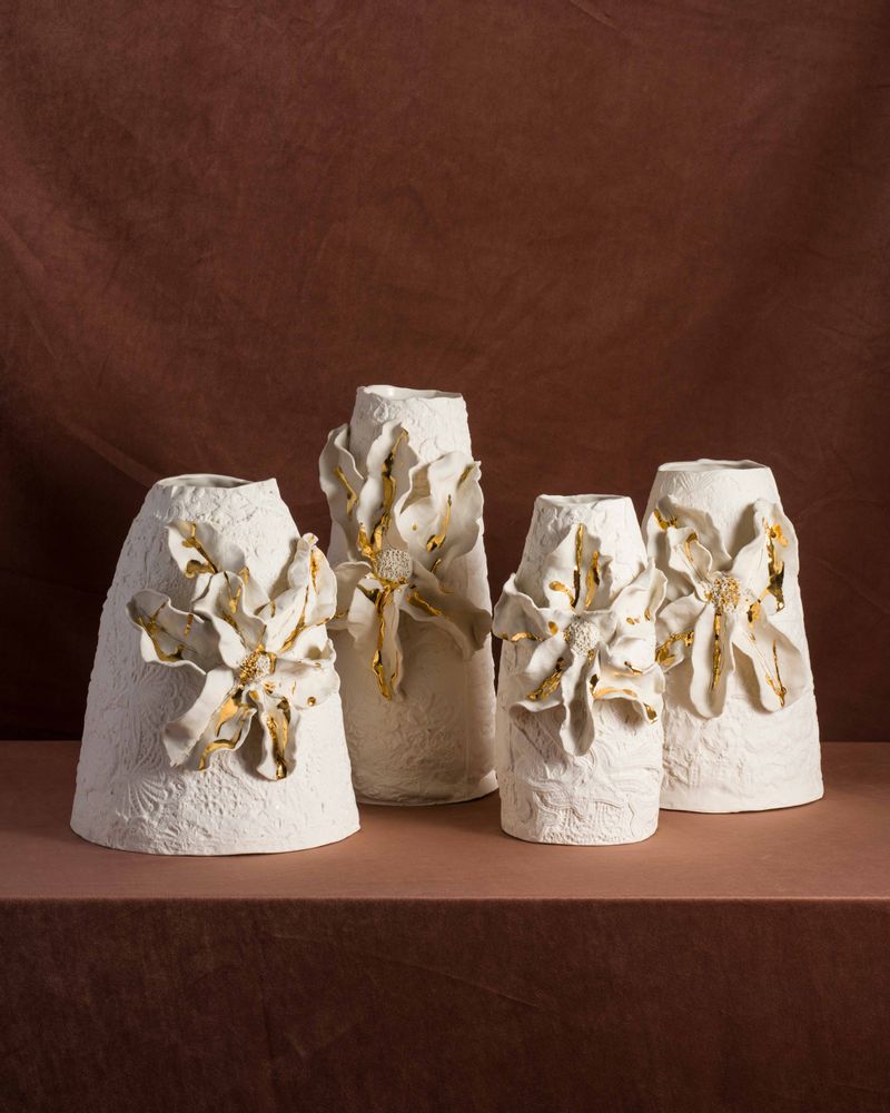 Vases - Orchid series in porcelain and gold - ATELIER LE MOTIF