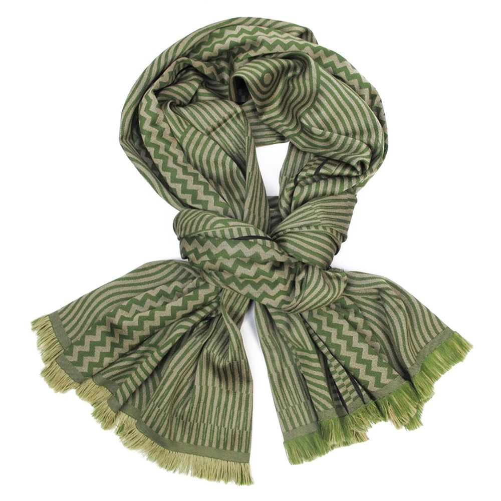 Travel accessories - Maxi wool silk scarf - kinetic - camel green - SOPHIE GUYOT SILKS
