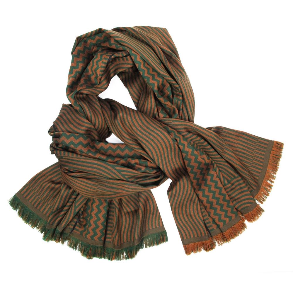 Plaids - Écharpe Maxi Laine Soie - Cinétique – daim vert forêt - SOPHIE GUYOT SILKS