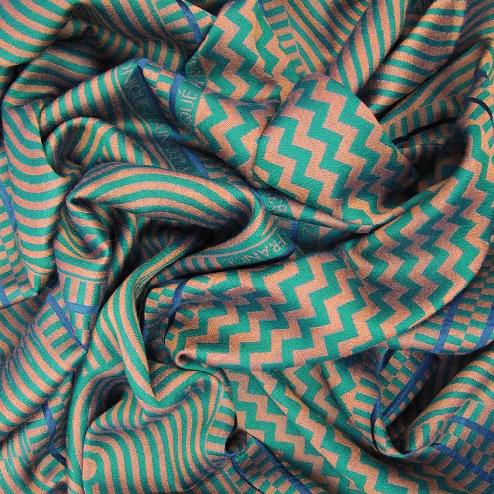 Plaids - Écharpe Maxi Laine Soie - Cinétique – daim vert forêt - SOPHIE GUYOT SILKS