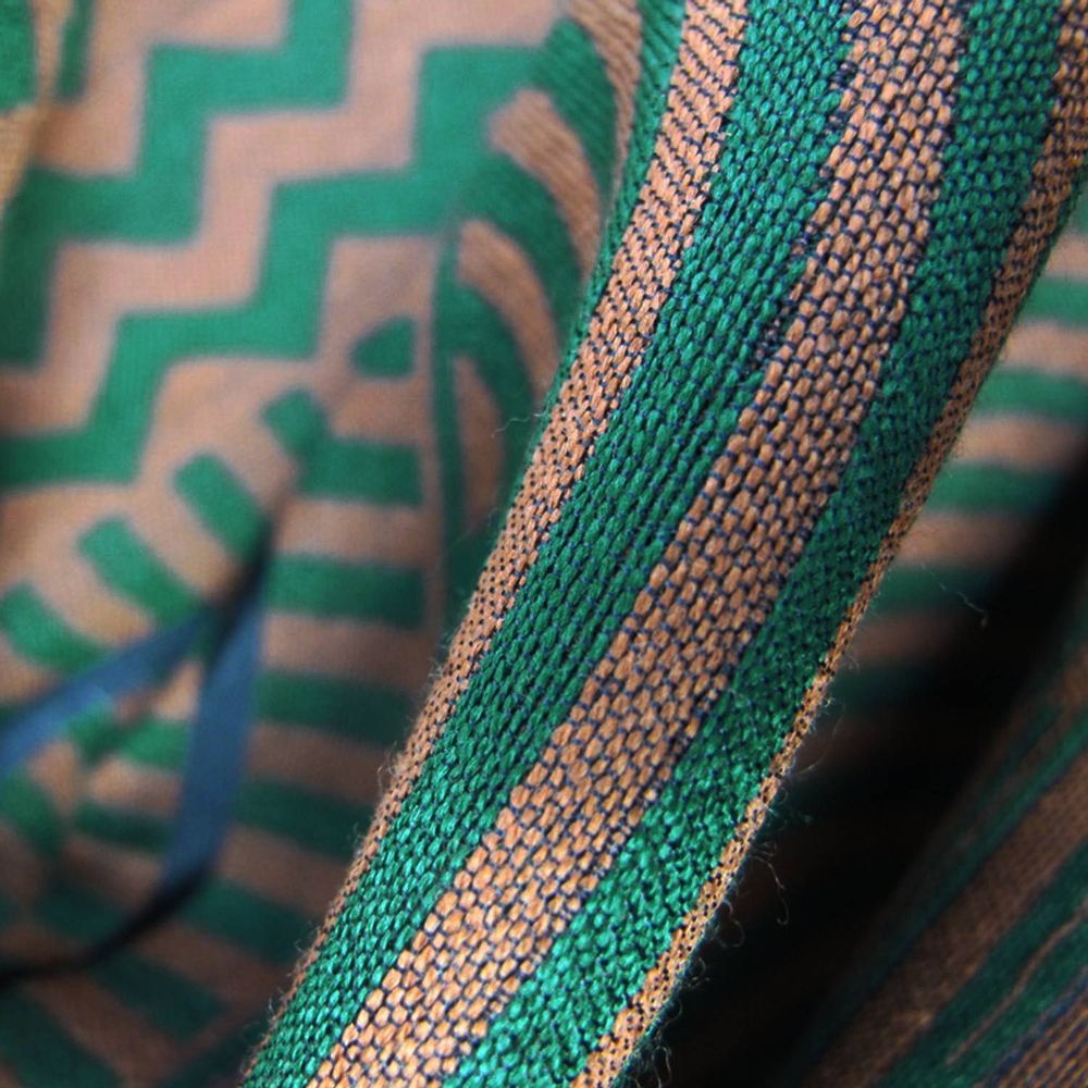 Plaids - Écharpe Maxi Laine Soie - Cinétique – daim vert forêt - SOPHIE GUYOT SILKS