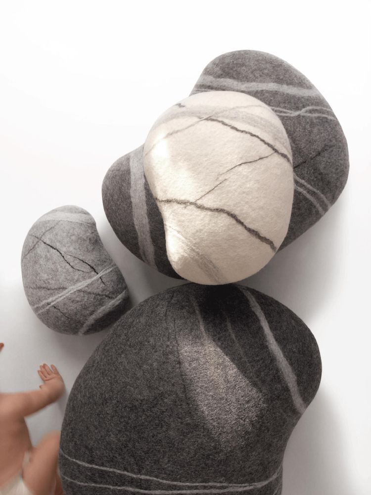 Cushions - Wool ottoman furniture\" Scandinavian set\”. - KATSU STONES