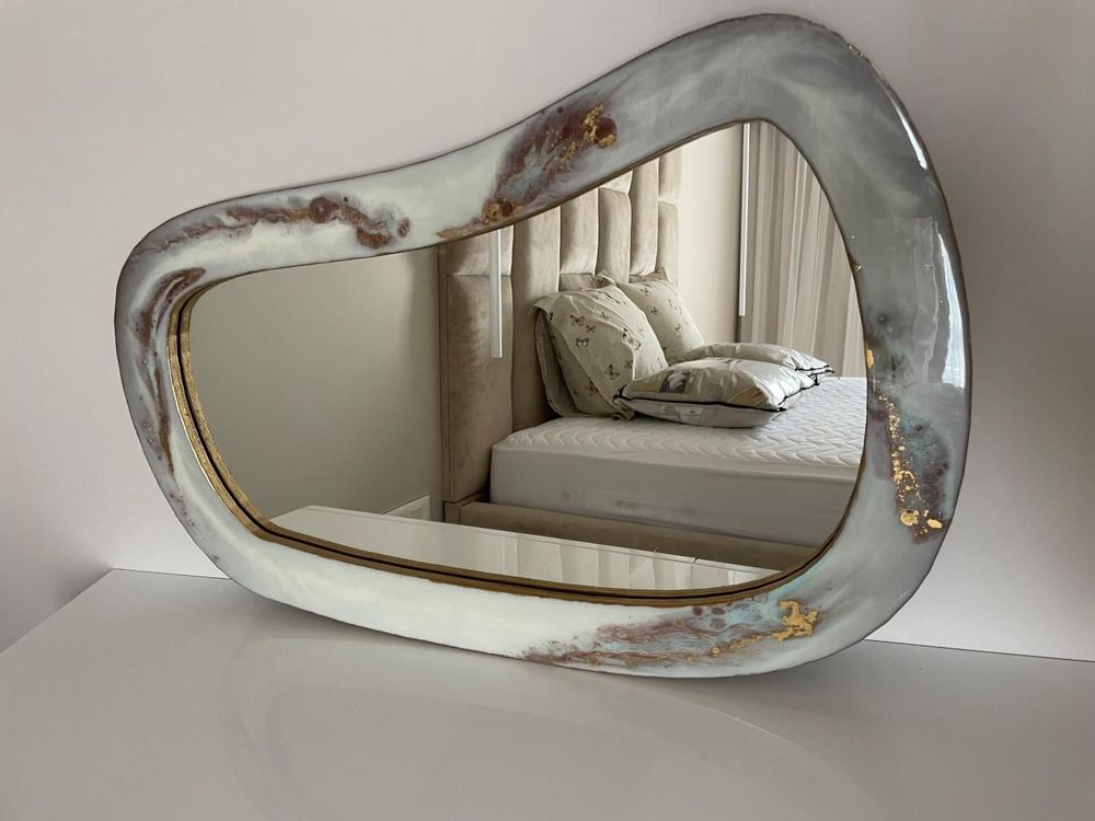 Mirrors - Modern Art Mirror, Wall Mirror, Resin Painted, Glossy - SI DECO