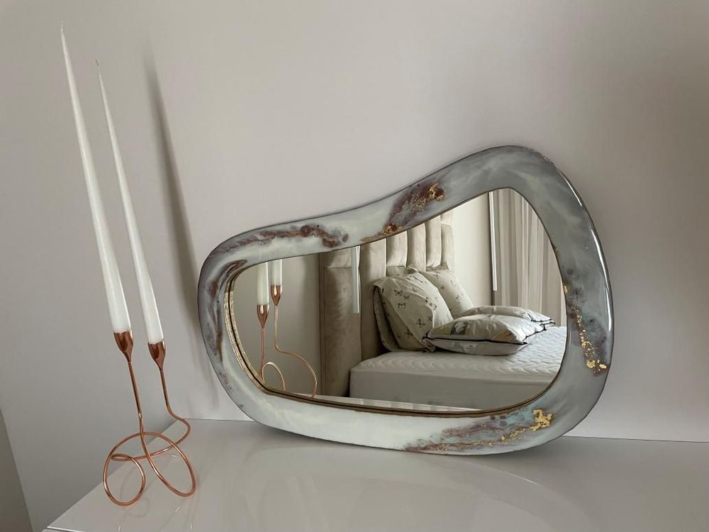 Mirrors - Modern Art Mirror, Wall Mirror, Resin Painted, Glossy - SI DECO