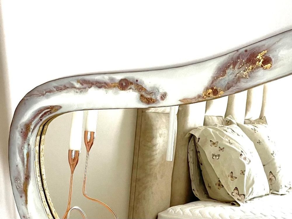 Mirrors - Modern Art Mirror, Wall Mirror, Resin Painted, Glossy - SI DECO