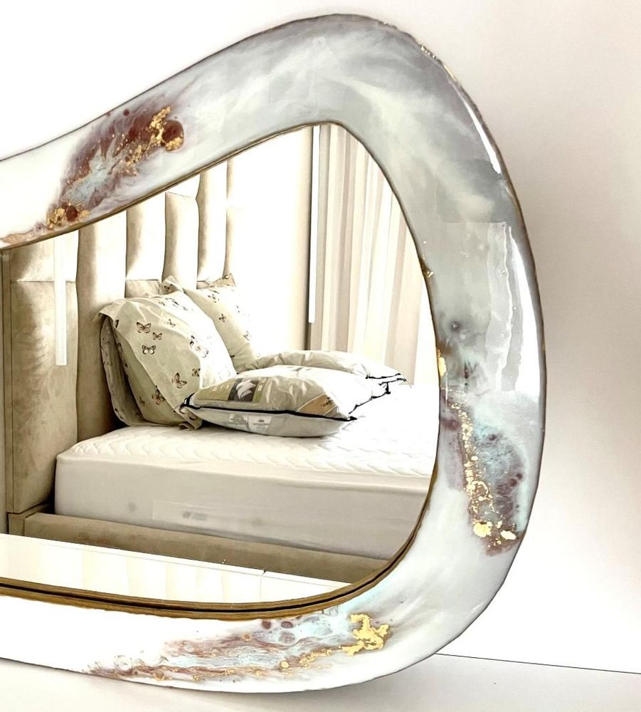 Mirrors - Modern Art Mirror, Wall Mirror, Resin Painted, Glossy - SI DECO