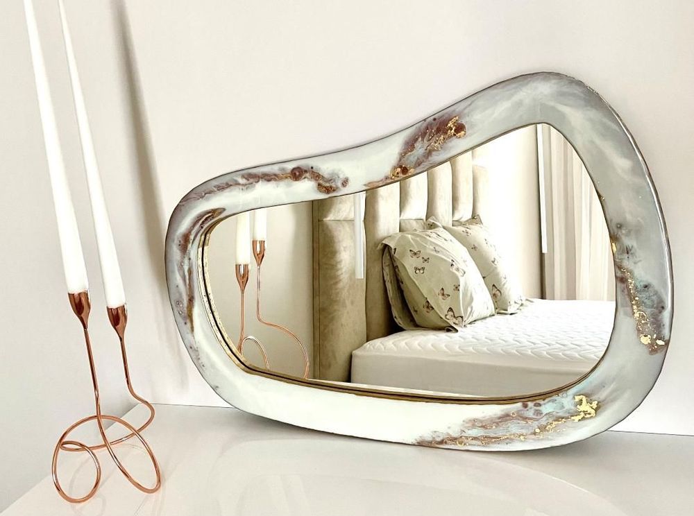 Mirrors - Modern Art Mirror, Wall Mirror, Resin Painted, Glossy - SI DECO