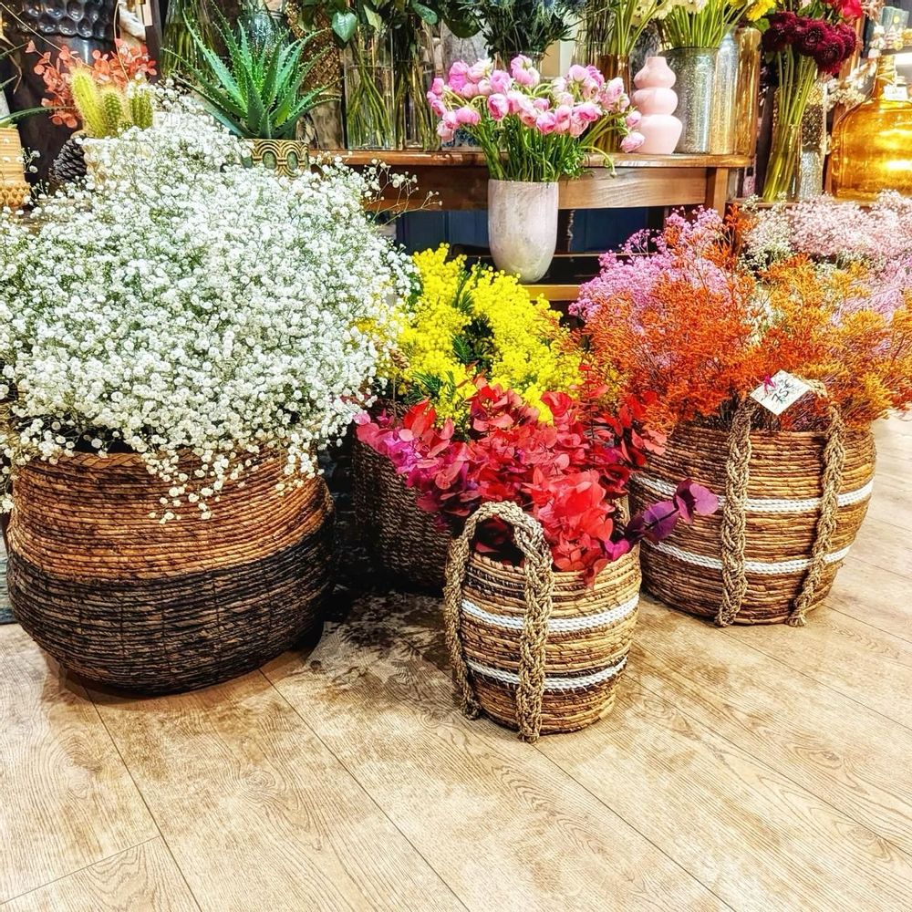 Coffrets et boîtes - panier en abaca noir/naturel  GBNHS2 - BALINAISA