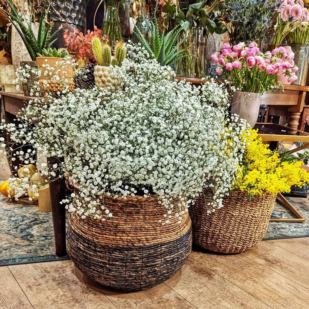 Coffrets et boîtes - panier en abaca noir/naturel  GBNHS2 - BALINAISA