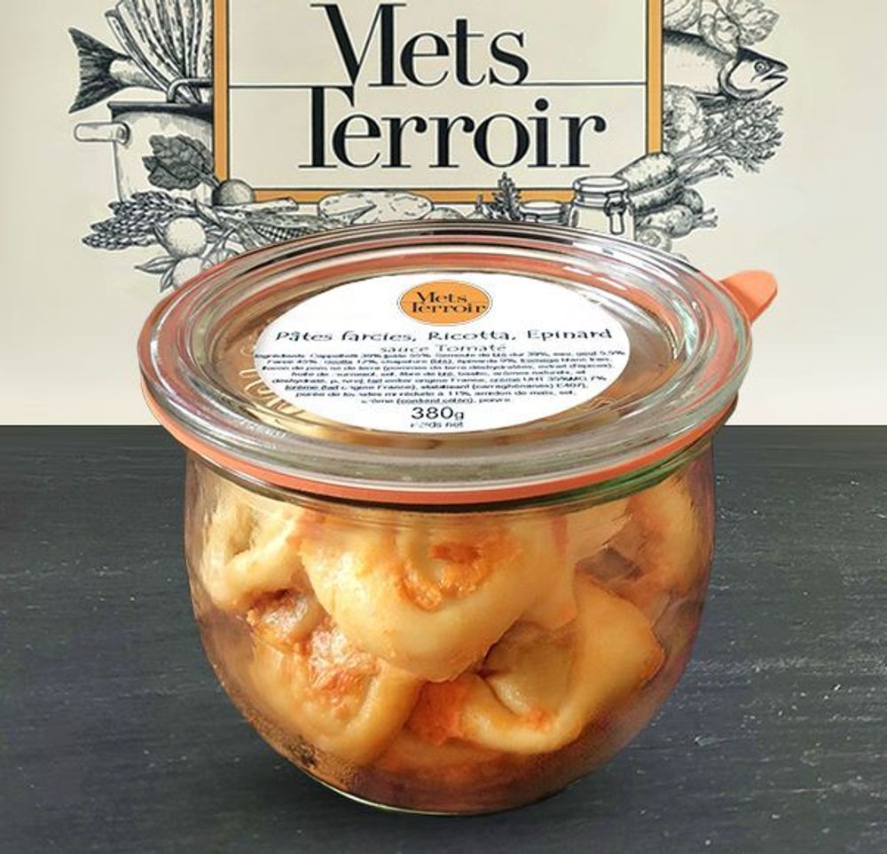 Épicerie fine - Pâtes farcies, ricotta épinard sauce tomatée - 380g. - METSTERROIR