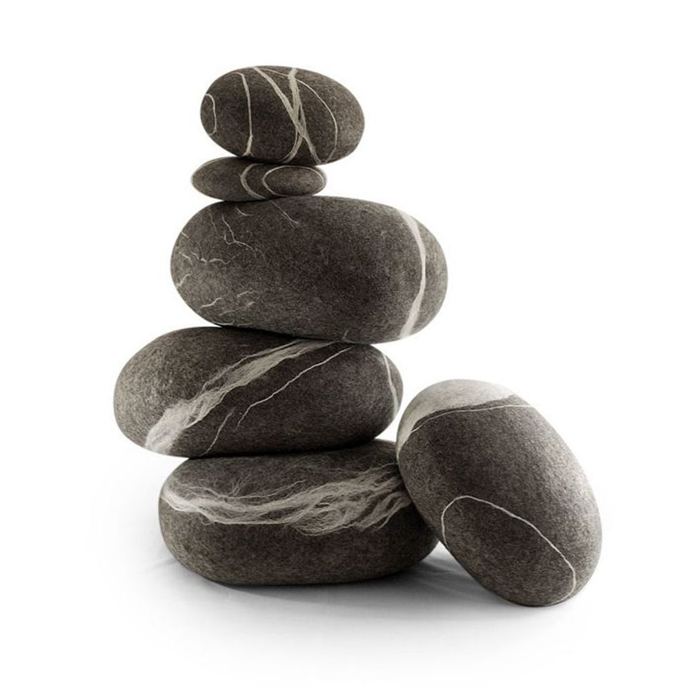 Cushions - Ottoman pouf wool furniture set #11 - KATSU STONES