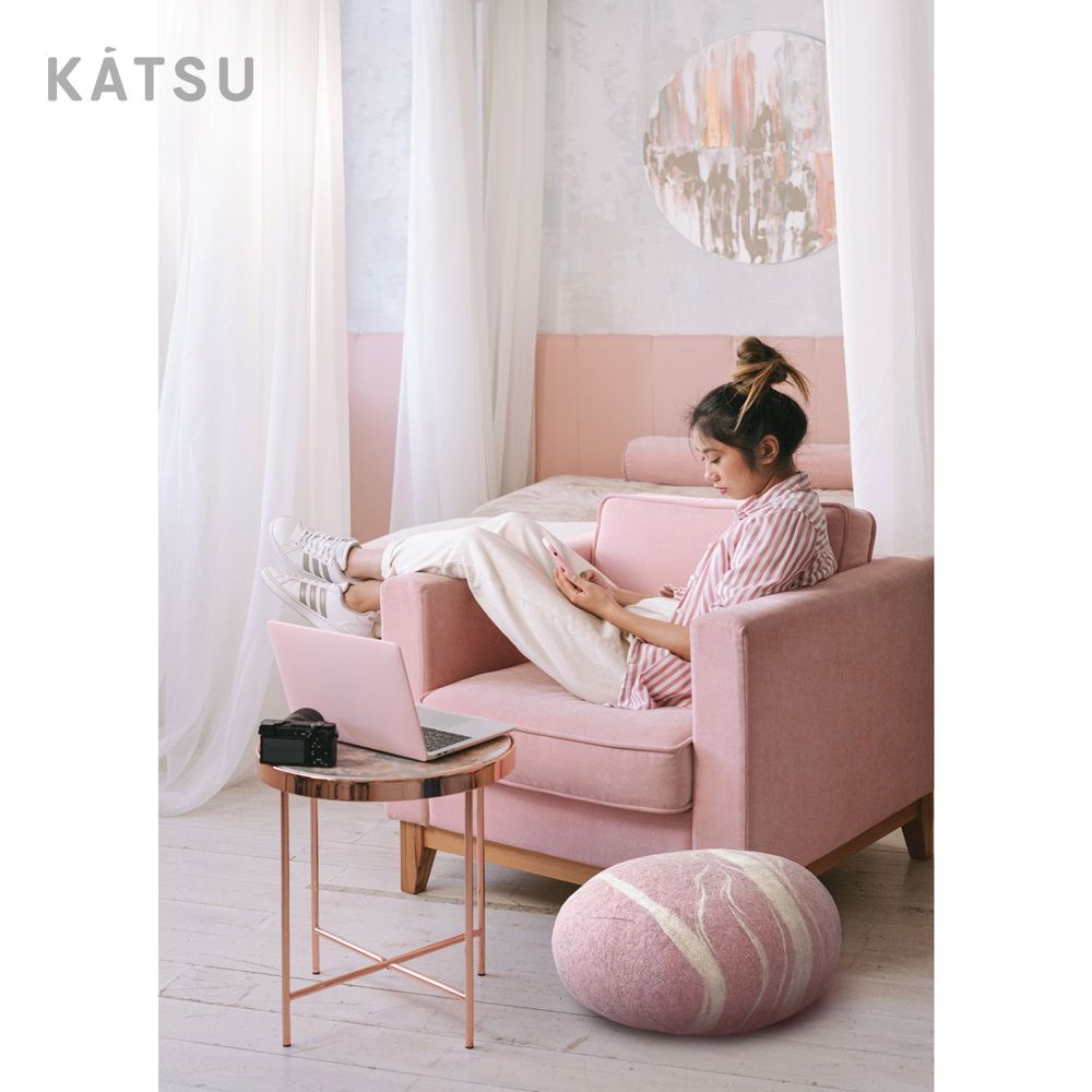 Design objects - Ottoman pouf wool furniture "Pink Dream" - KATSU STONES