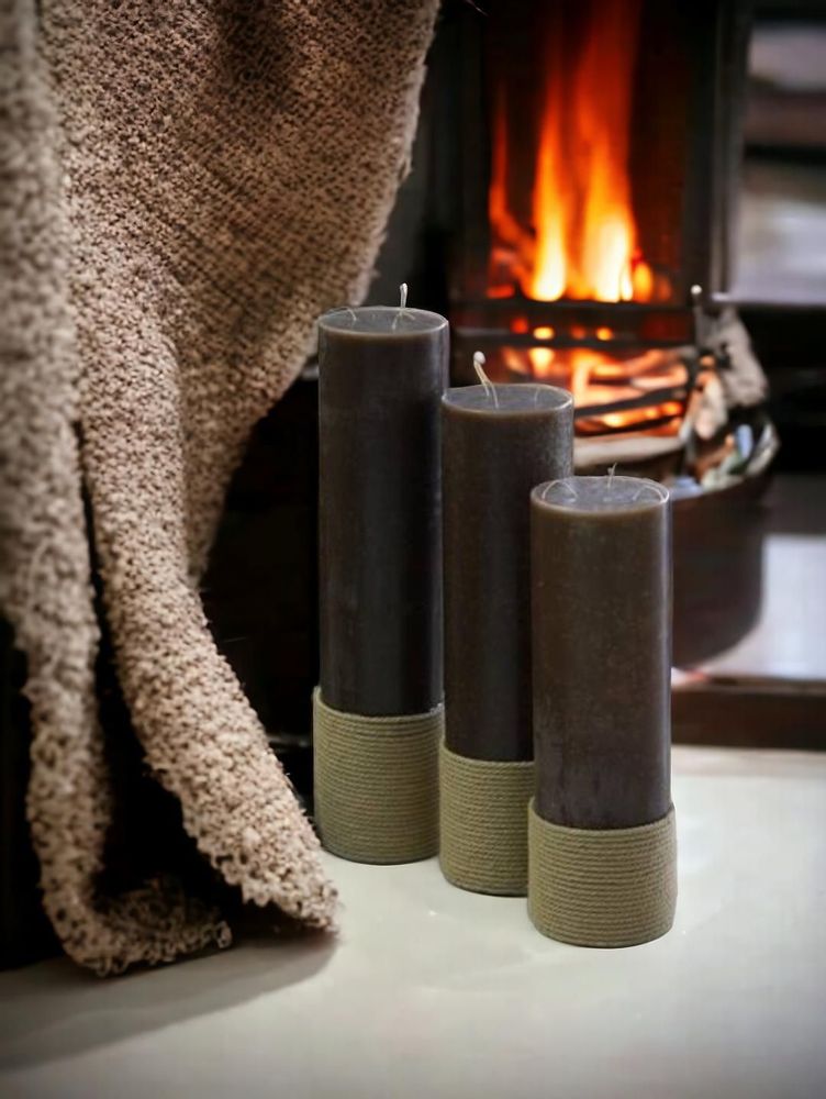 Decorative objects - Set of Huge Scented Candles, H-60, 50, 40 cm - SI DECO