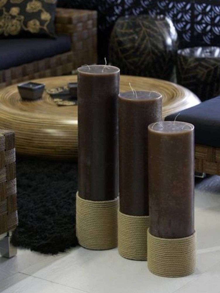 Decorative objects - Set of Huge Scented Candles, H-60, 50, 40 cm - SI DECO