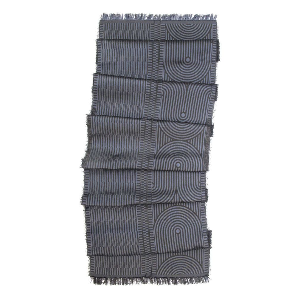 Travel accessories - Midi scarf wool silk - supersonic mechanics - chocolate grey - SOPHIE GUYOT SILKS