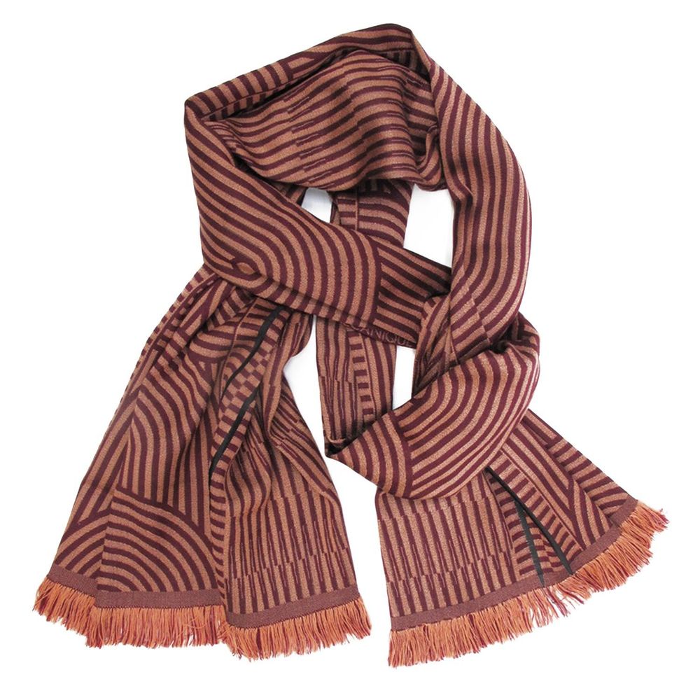 Accessoires de voyage - Écharpe Midi Laine Soie – supersonique mécanique - argile bordeaux - SOPHIE GUYOT SILKS