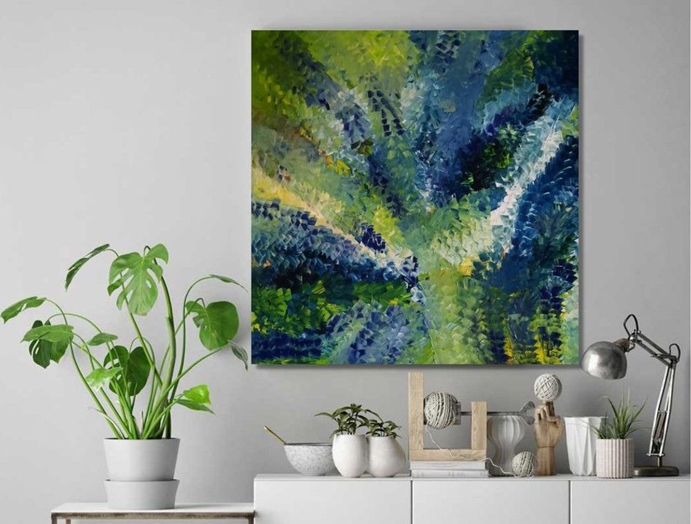 Tableaux - Tableaux Originaux Qualité Galerie d'Art - Gamme Harmonie des Verts - MOTI ART & DESIGN