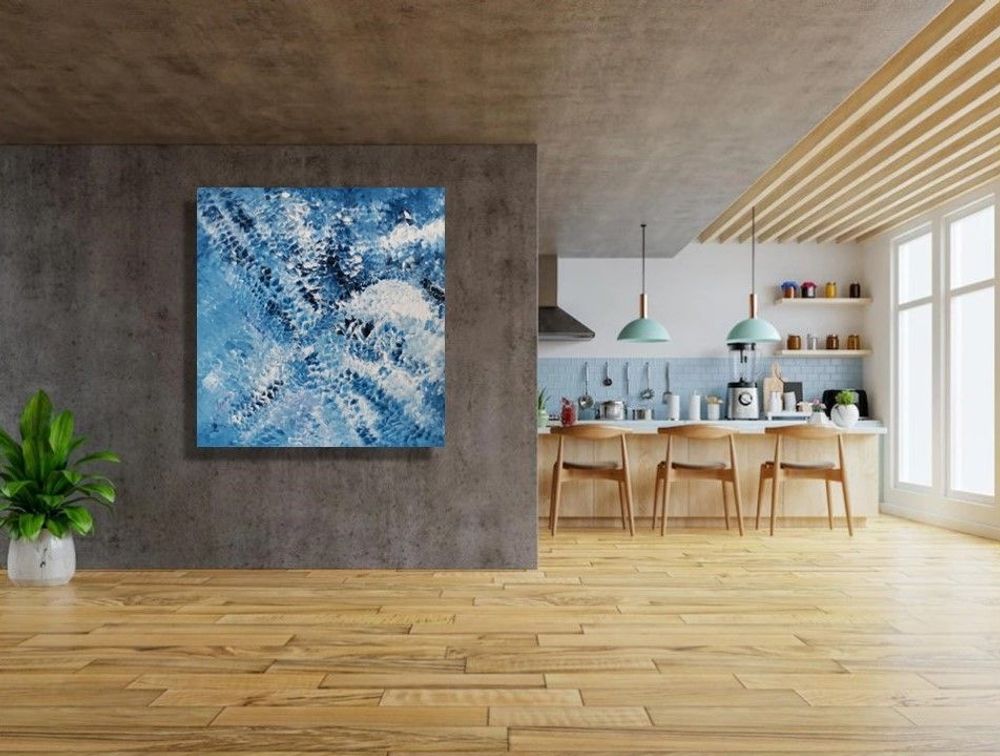 Paintings - Paintings Originals Art Gallery Quality - Blue Collection - MOTI ART & DESIGN