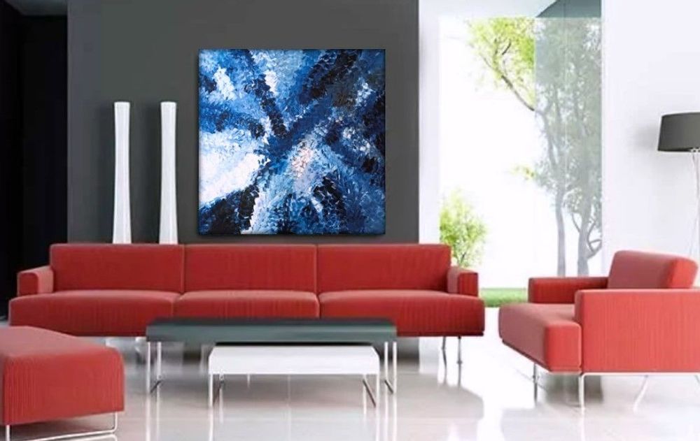 Paintings - Paintings Originals Art Gallery Quality - Blue Collection - MOTI ART & DESIGN